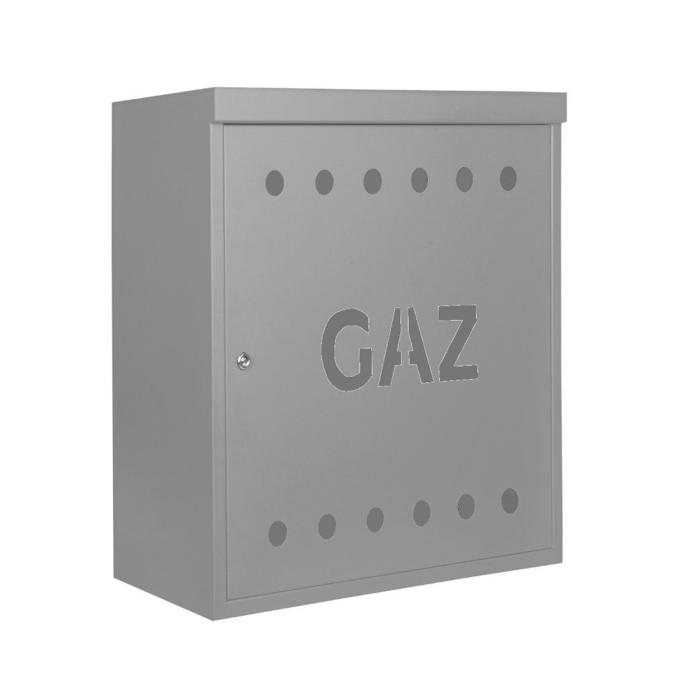 Skrzynka gazowa 60x60x25 cm TB szara z tylną ścianą na licznik zawór