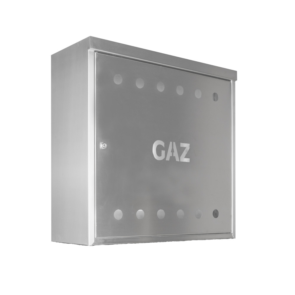 Skrzynka gazowa 60x60x25 cm TB inox z tylną ścianą na licznik zawór