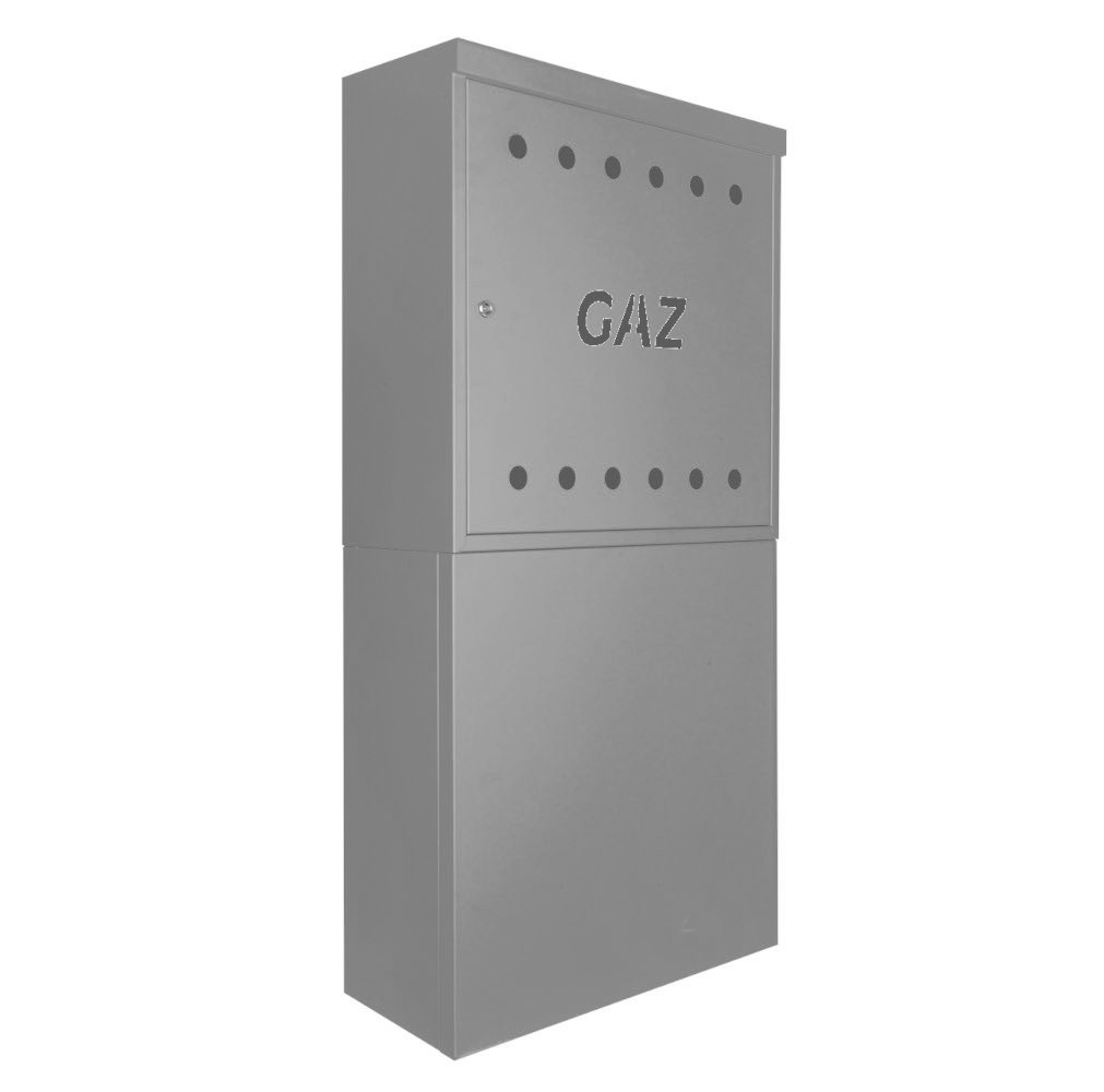 Skrzynka gazowa 60x60x25 cm TB szara z cokołem na licznik zawór