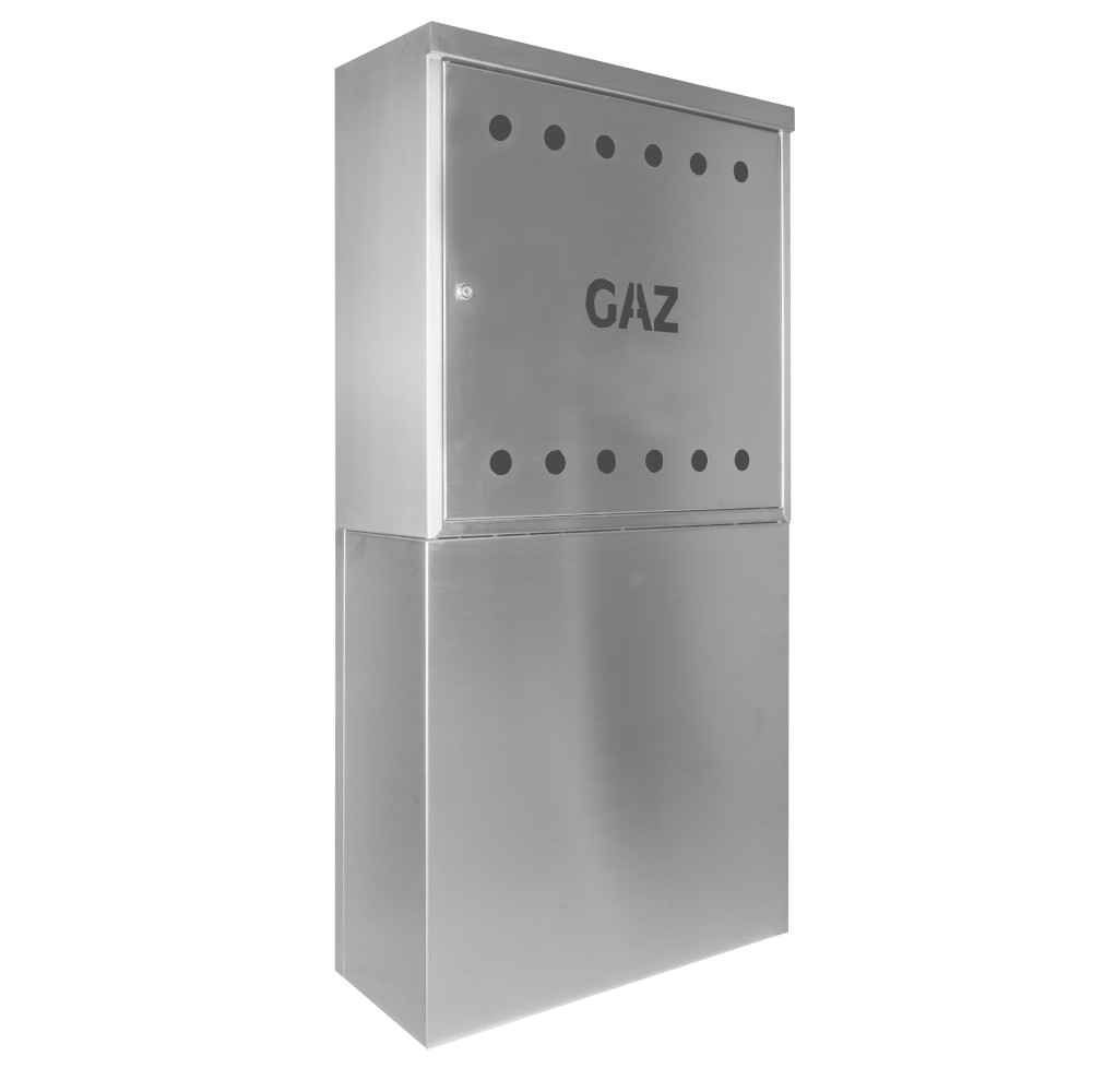 Skrzynka gazowa 60x60x25 cm TB inox z cokołem na licznik zawór