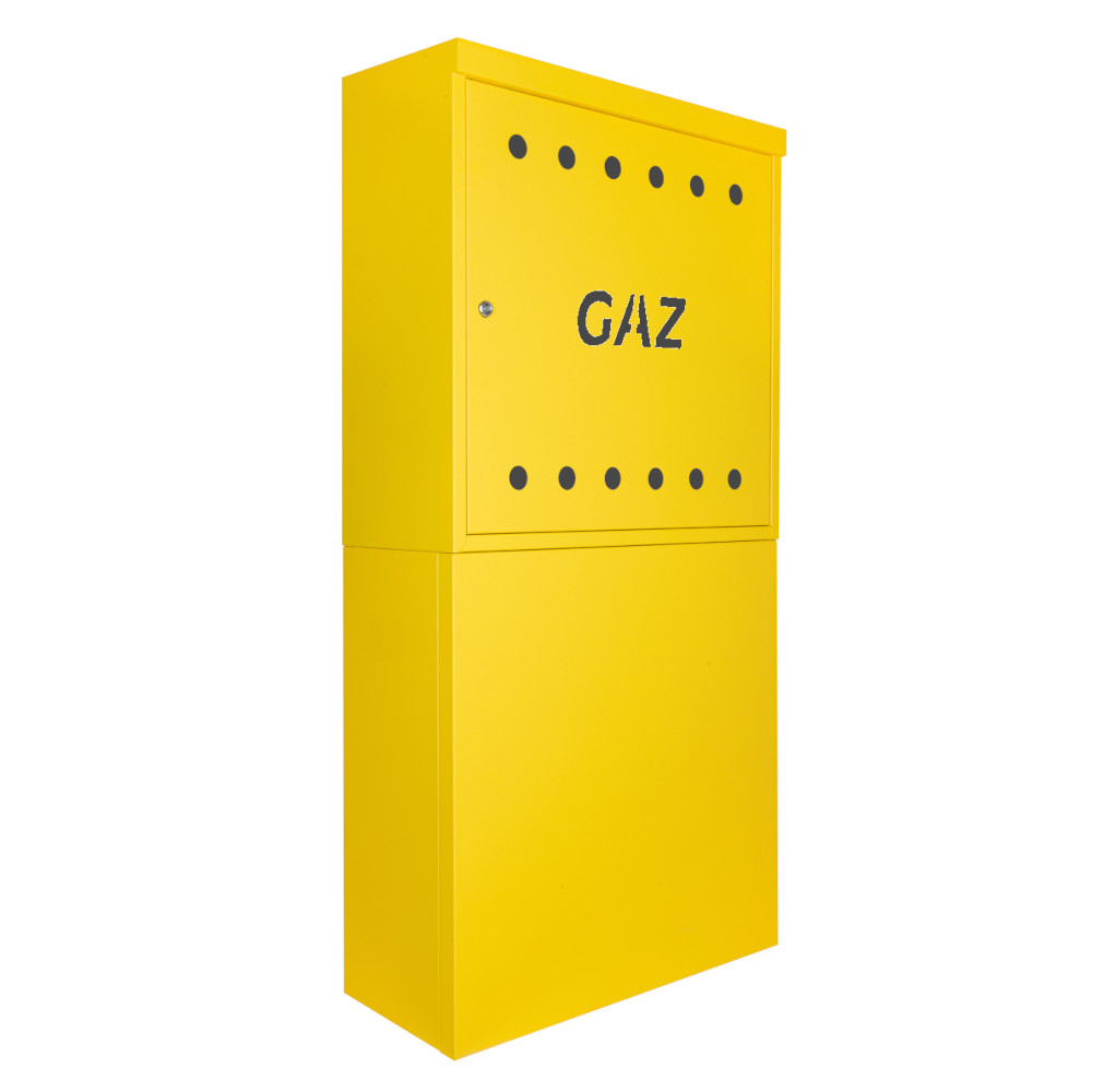 Skrzynka gazowa 60x60x25 cm TB żółta z cokołem na licznik zawór