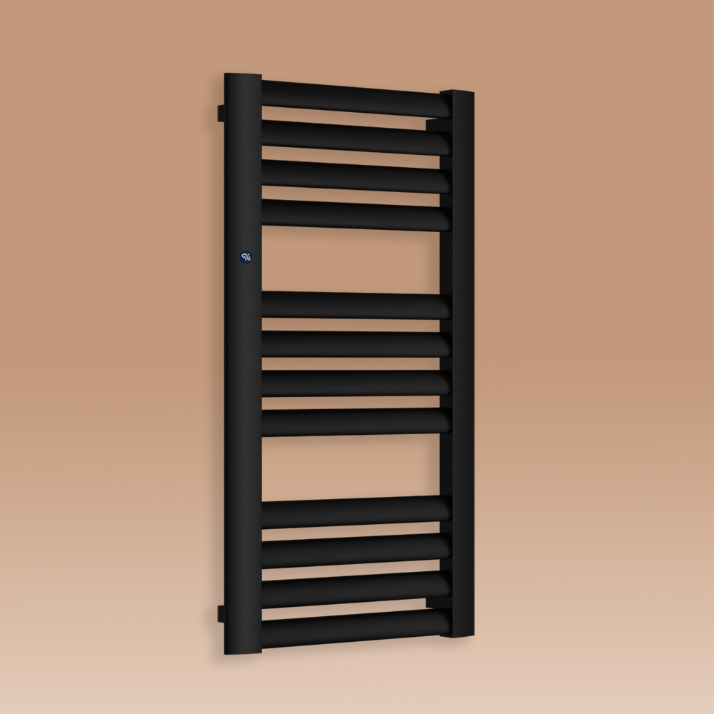 Grzejnik łazienkowy MAKAO 883x577mm przyłącze D500mm czarny mat