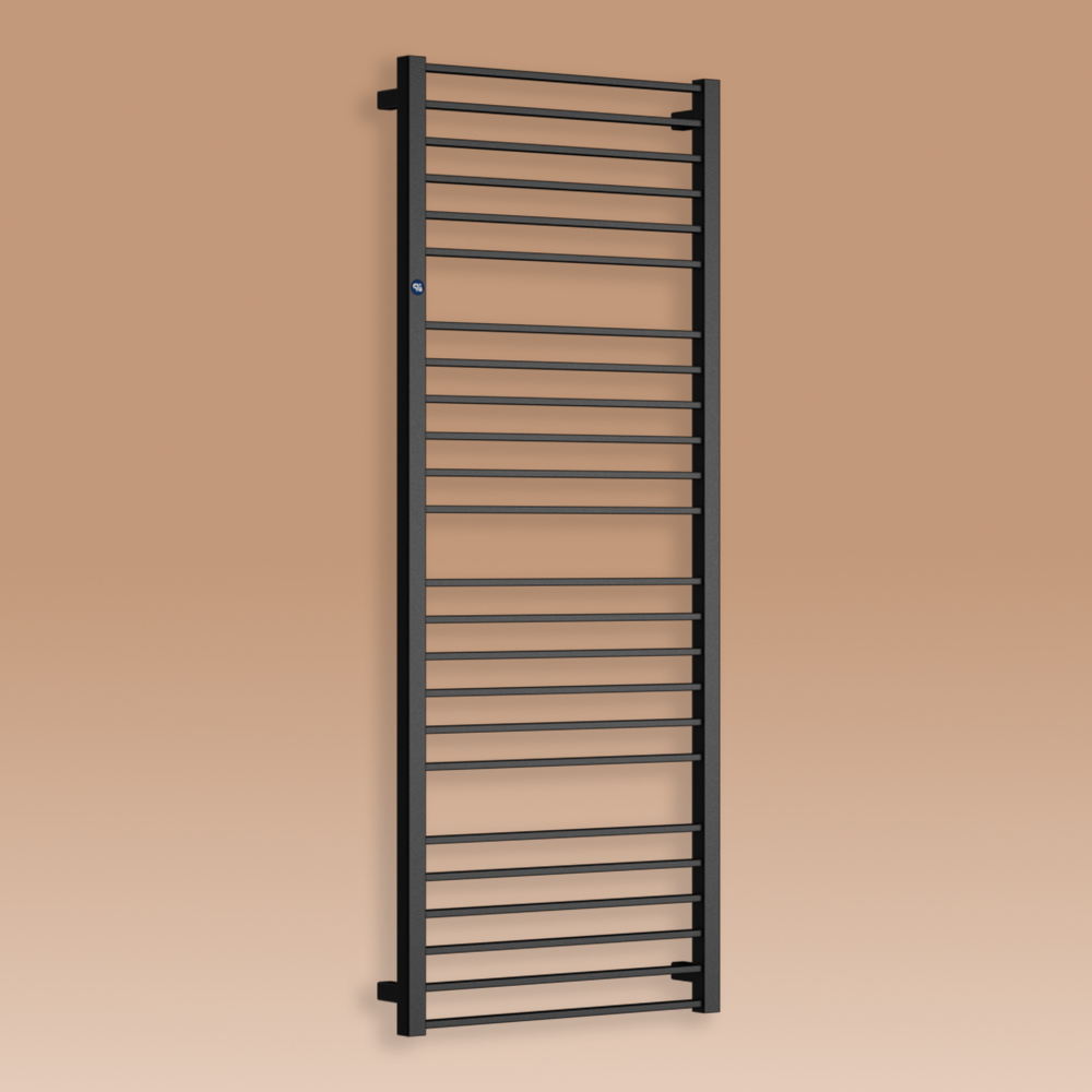 Grzejnik łazienkowy PIKO 1329x430mm przyłącze D400mm czarny struktura